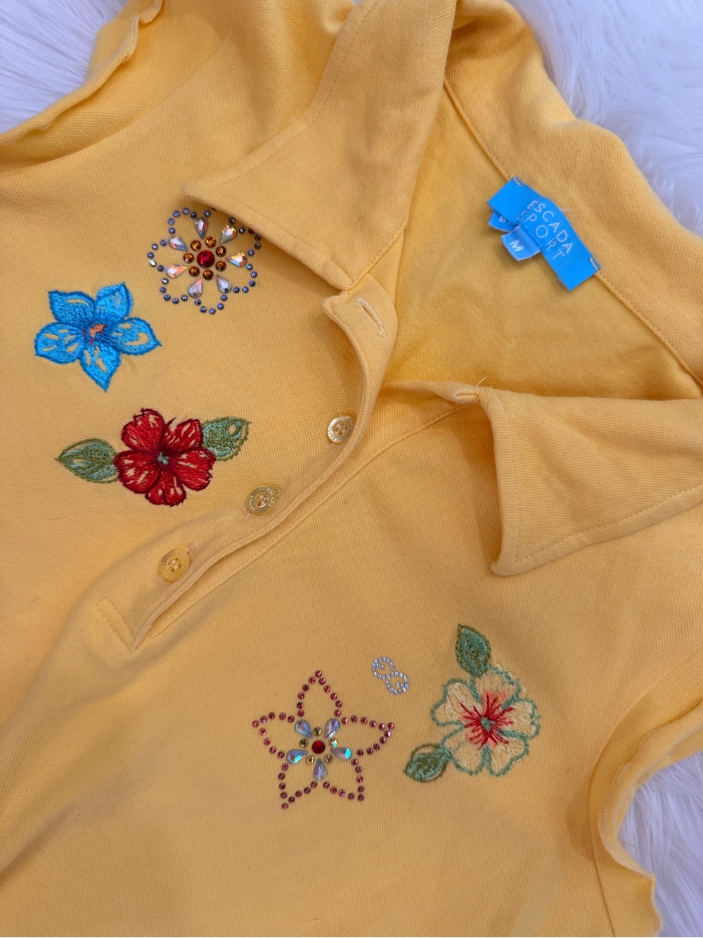 Vintage Escada Sport Flower Yellow Top🤍